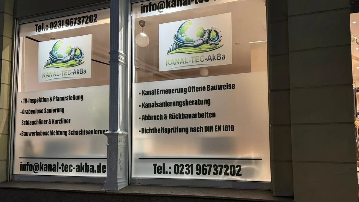 Büro von Kanal-Tec-AkBa in Dortmund mit Leistungsübersicht